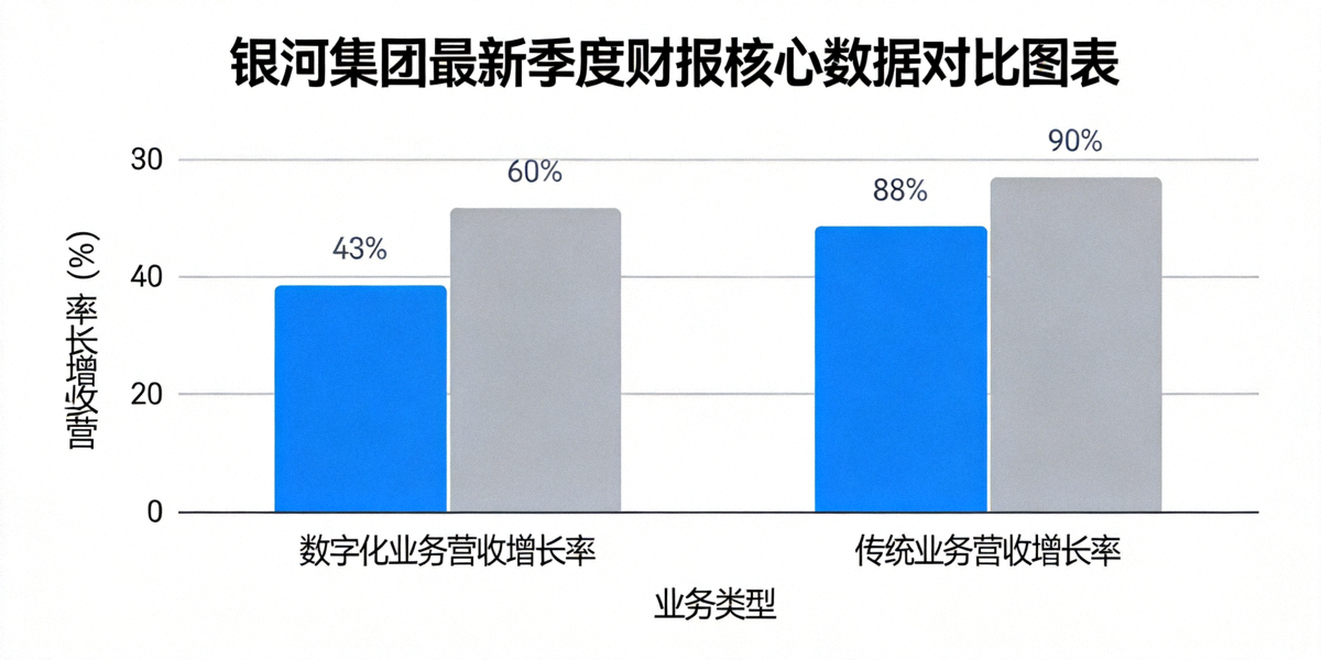 银河集团最新季度财报核心数据对比图表 - 显示数字化业务与传统业务营收增长率的柱状图